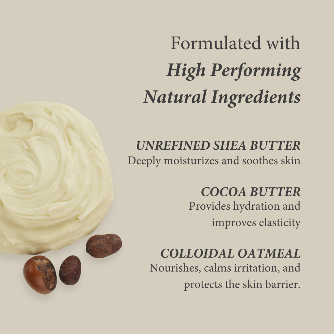 Whipped Shea Body Butter with Colloidal Oatmeal for Dry and Sensitive Skin - WARM WEATHER WARNING